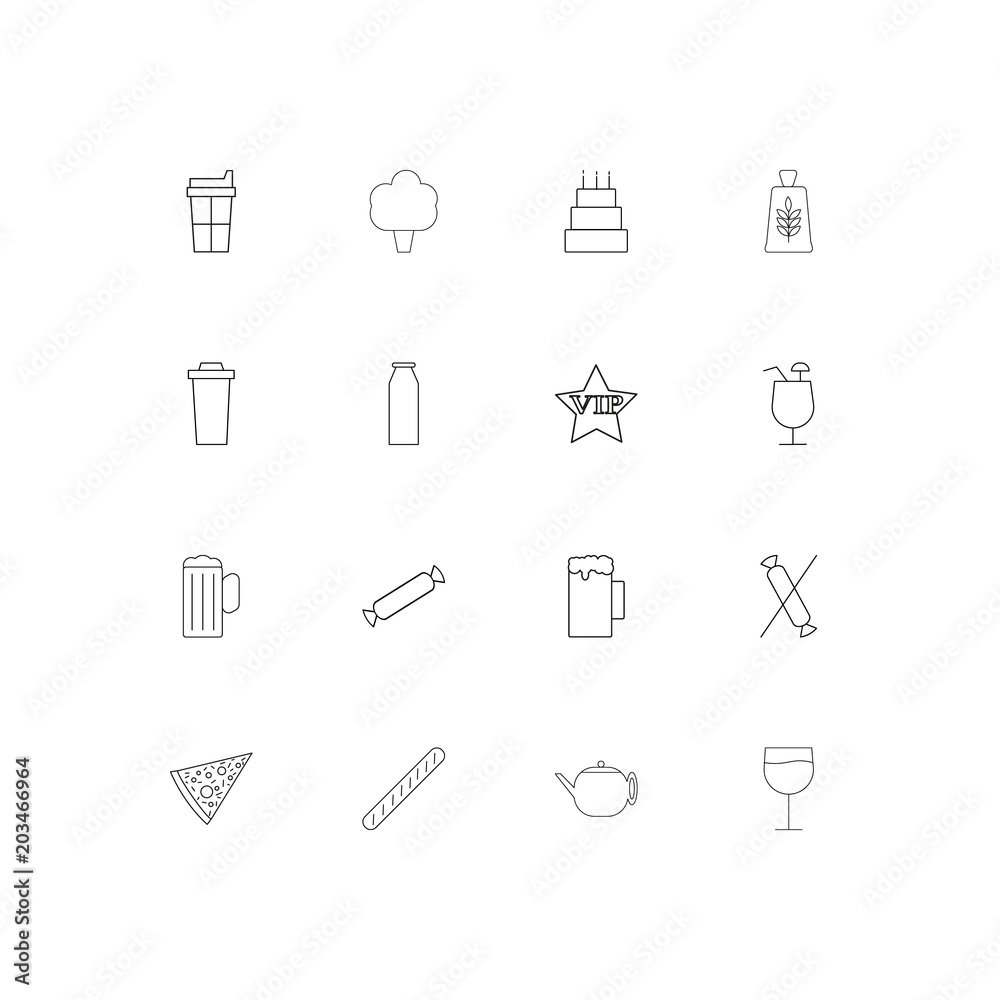 Food And Drink linear thin icons set. Outlined simple vector icons Food And Drink linear thin icons set. Outlined simple vector icons