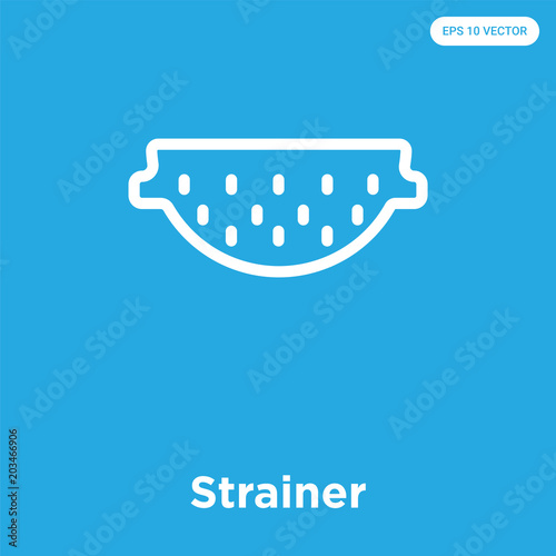 Strainer icon isolated on blue background