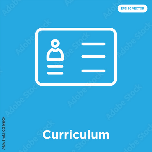 Curriculum icon isolated on blue background