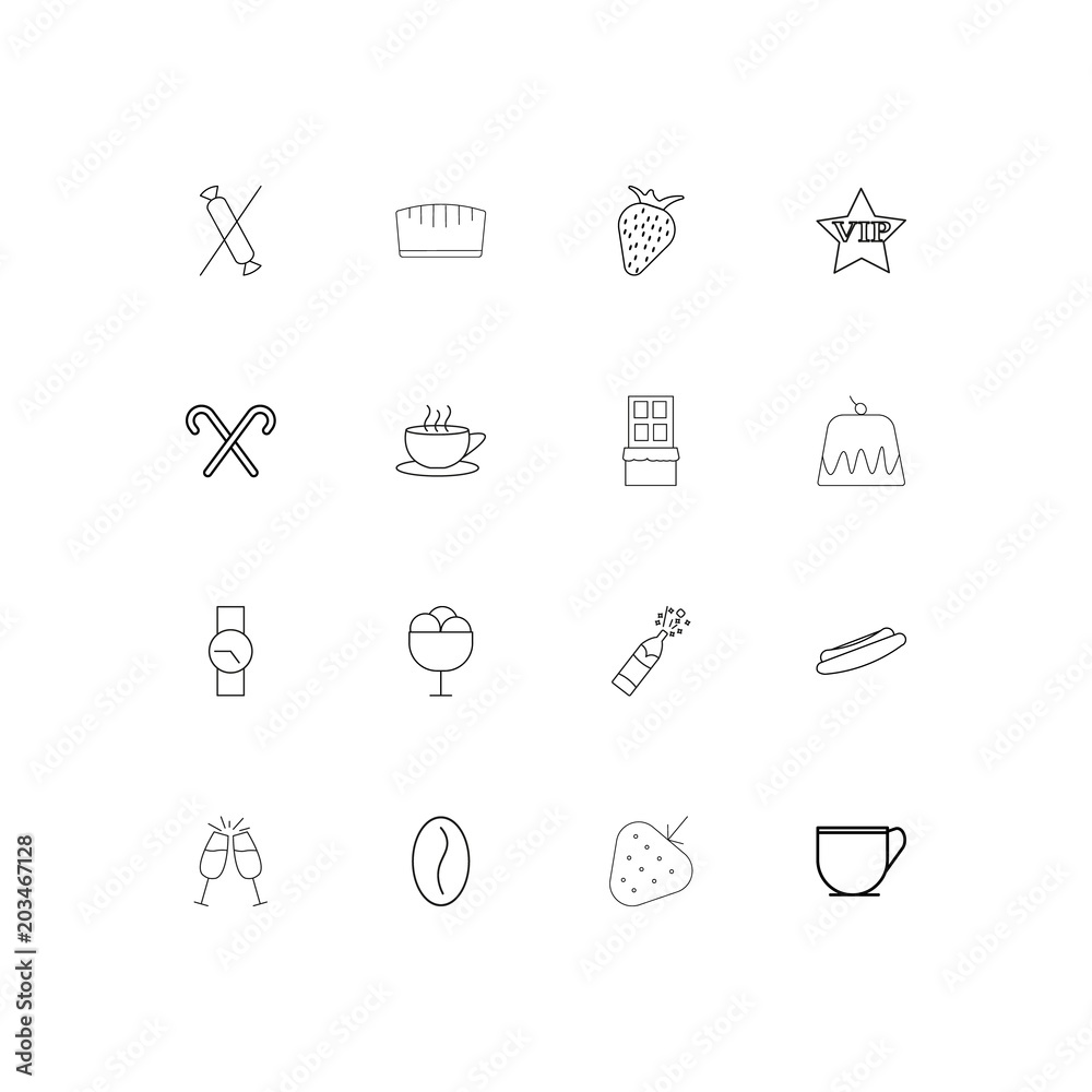 Food And Drink linear thin icons set. Outlined simple vector icons Food And Drink linear thin icons set. Outlined simple vector icons