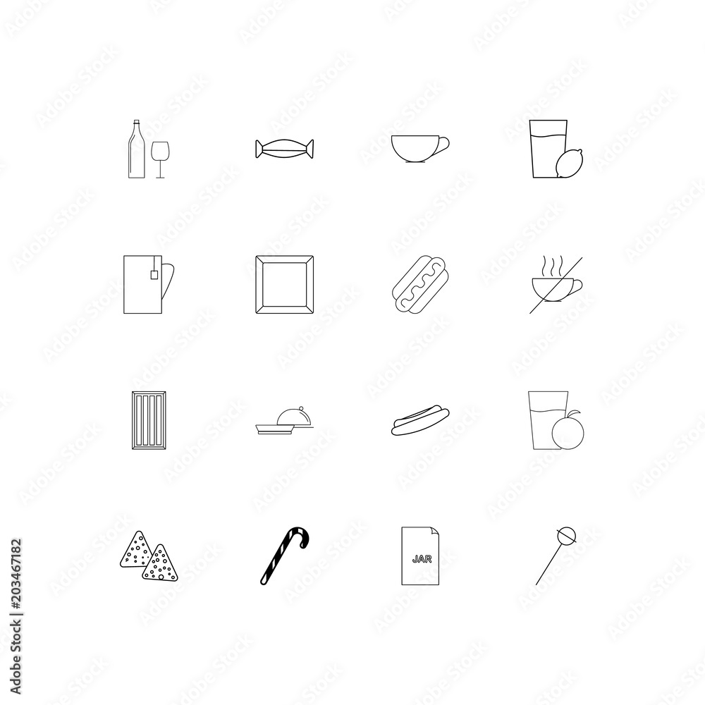 Food And Drink linear thin icons set. Outlined simple vector icons Food And Drink linear thin icons set. Outlined simple vector icons