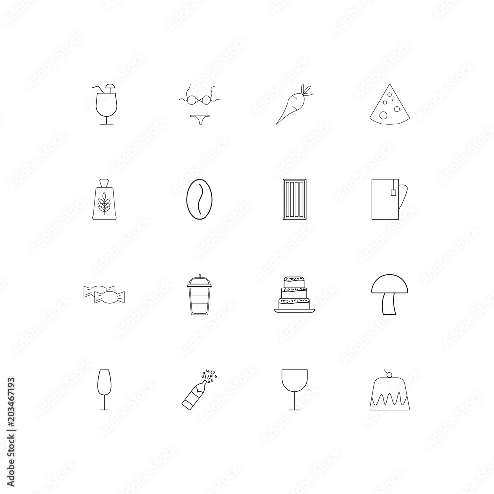 Food And Drink linear thin icons set. Outlined simple vector icons Food And Drink linear thin icons set. Outlined simple vector icons