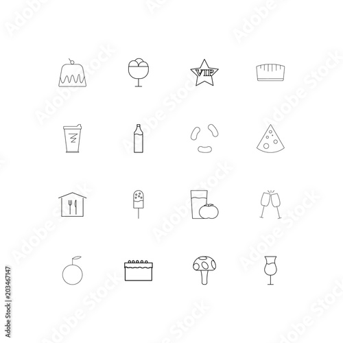 Food And Drink linear thin icons set. Outlined simple vector icons