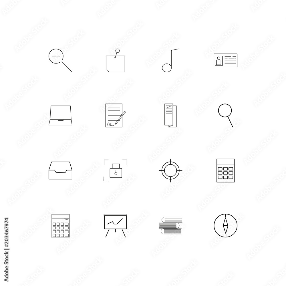 Business And Office linear thin icons set. Outlined simple vector icons Business And Office linear thin icons set. Outlined simple vector icons
