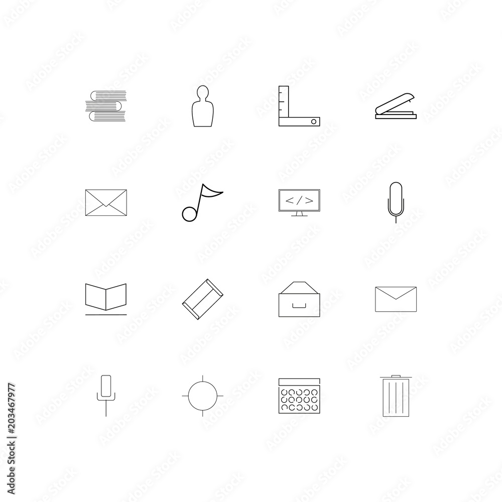 Business And Office linear thin icons set. Outlined simple vector icons Business And Office linear thin icons set. Outlined simple vector icons