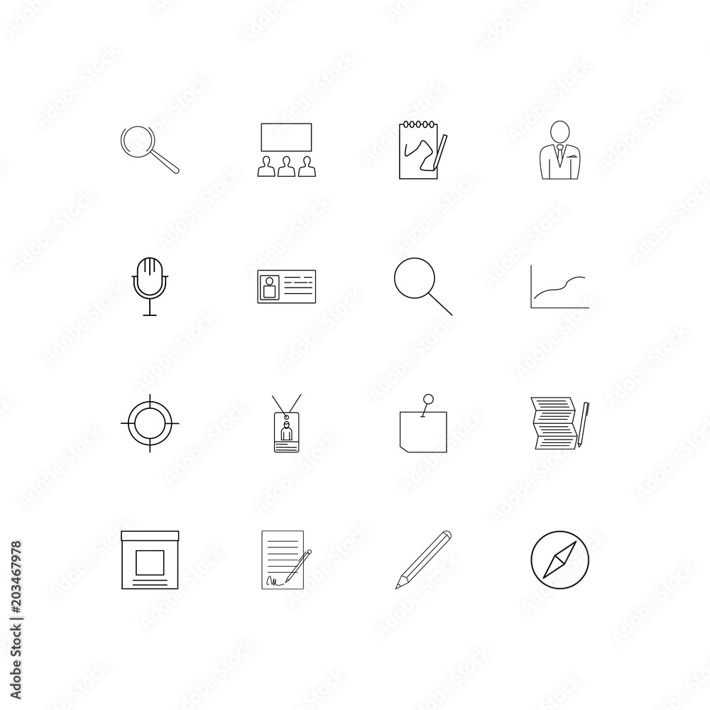 Business And Office linear thin icons set. Outlined simple vector icons Business And Office linear thin icons set. Outlined simple vector icons