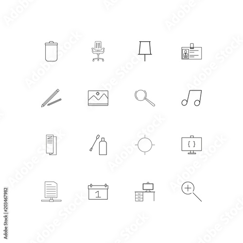 Business And Office linear thin icons set. Outlined simple vector icons