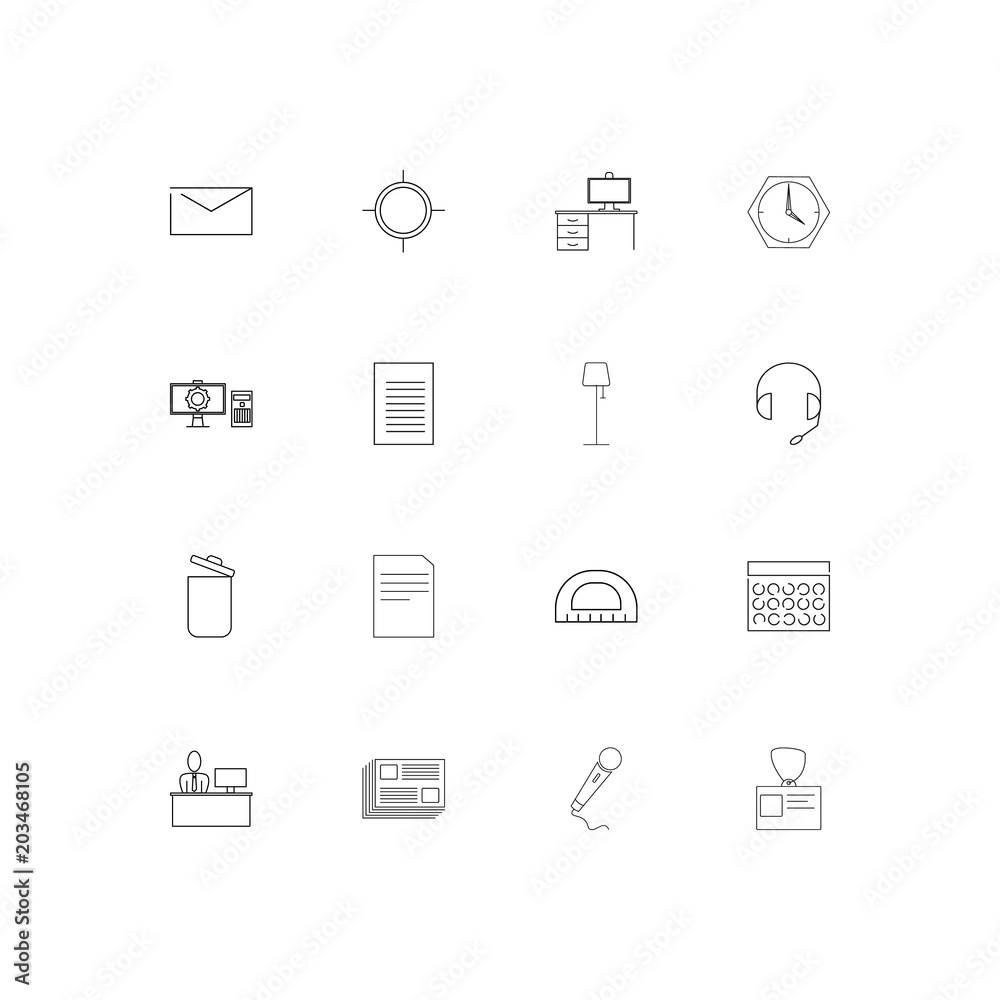 Business And Office linear thin icons set. Outlined simple vector icons Business And Office linear thin icons set. Outlined simple vector icons