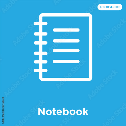 Notebook icon isolated on blue background © vector_best