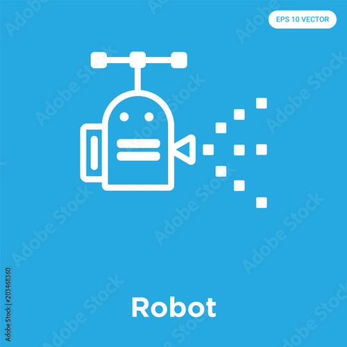 Robot icon isolated on blue background
