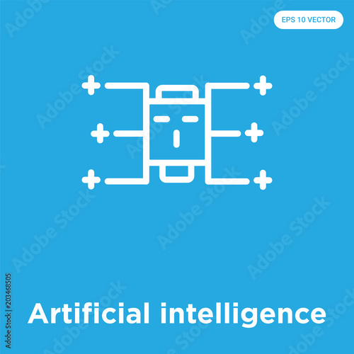 Artificial intelligence icon isolated on blue background