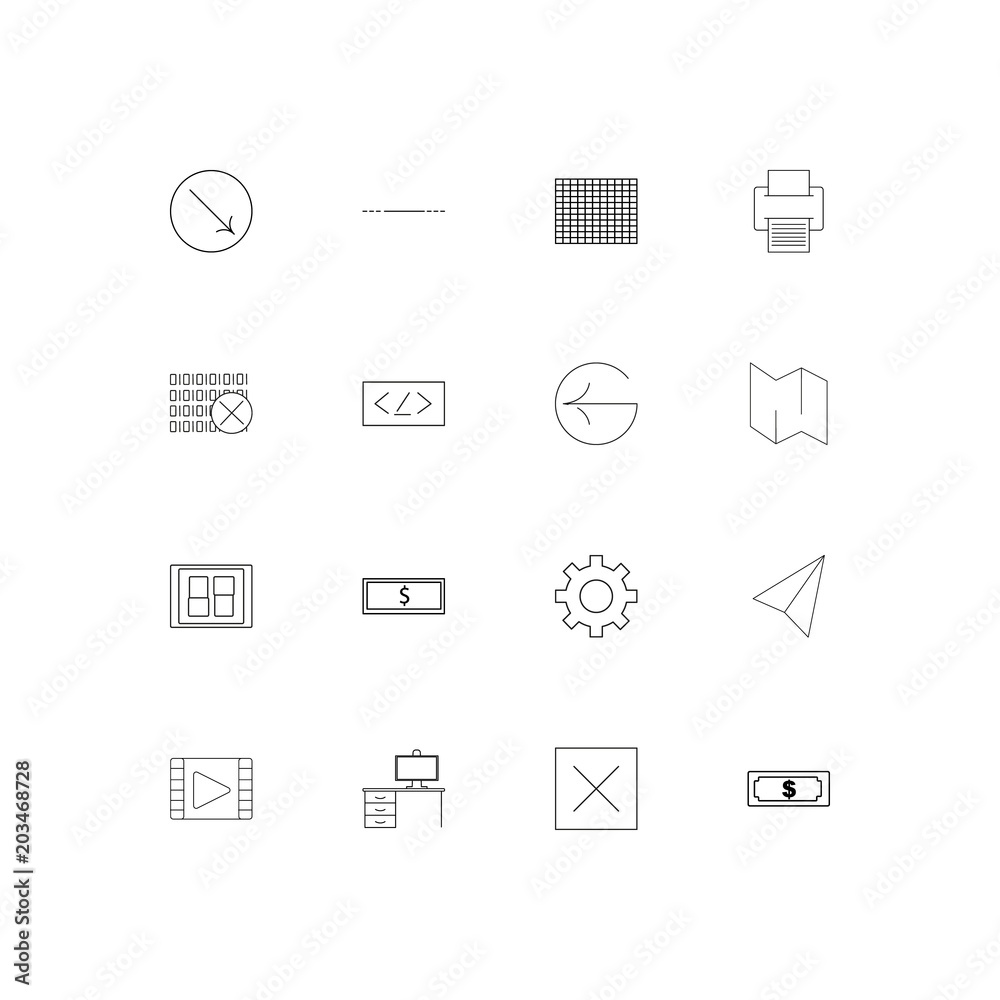 Web linear thin icons set. Outlined simple vector icons Web linear thin icons set. Outlined simple vector icons