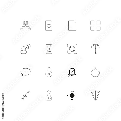 Web linear thin icons set. Outlined simple vector icons