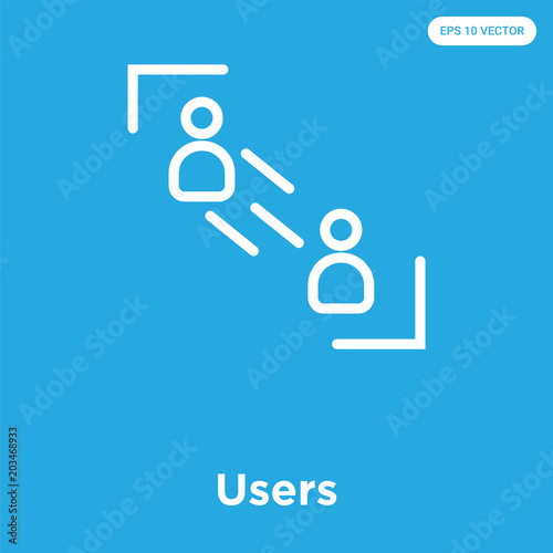 Users icon isolated on blue background