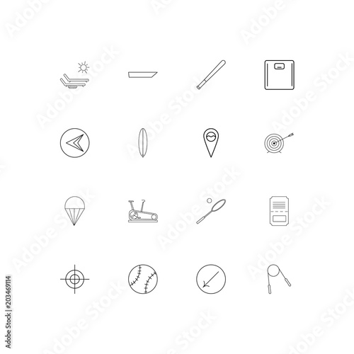 Sport Fitness And Recreation linear thin icons set. Outlined simple vector icons