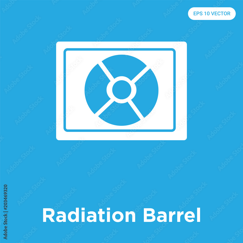 Radiation Barrel icon isolated on blue background Radiation Barrel icon isolated on blue background