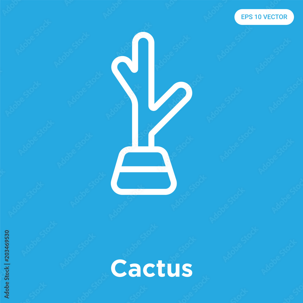 Cactus icon isolated on blue background Cactus icon isolated on blue background