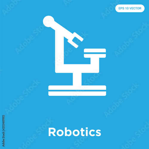 Robotics icon isolated on blue background