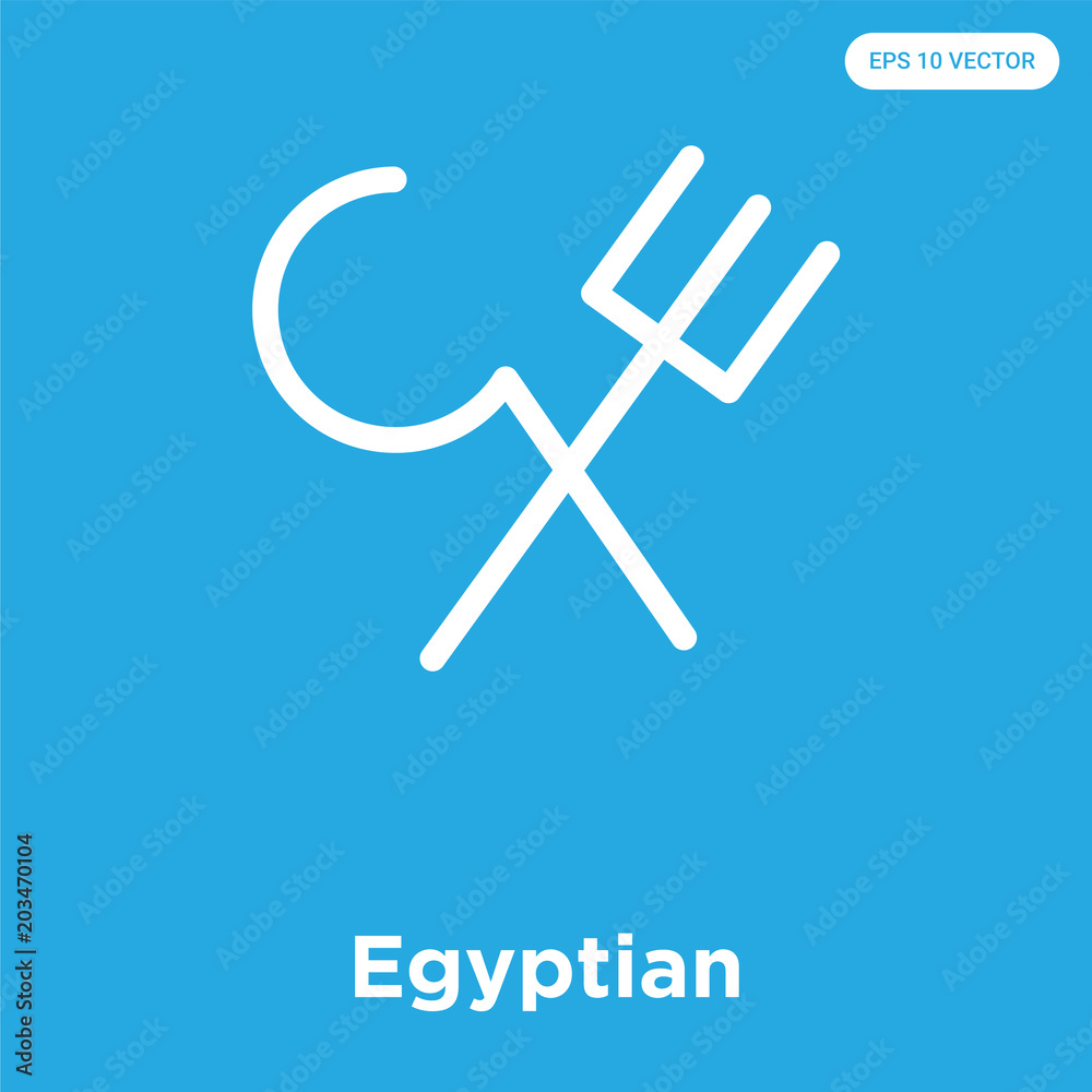Egyptian icon isolated on blue background Egyptian icon isolated on blue background