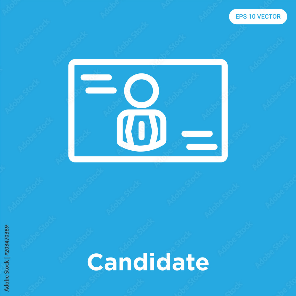 Candidate icon isolated on blue background Candidate icon isolated on blue background