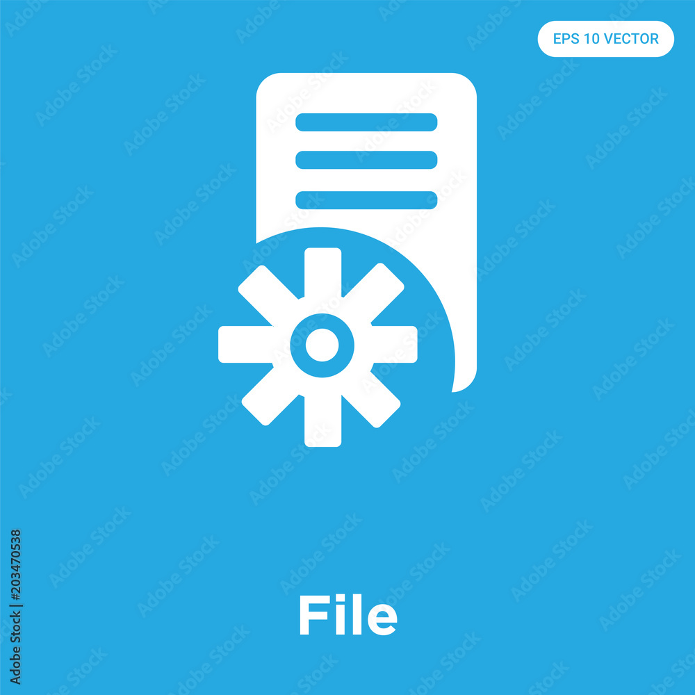 File icon isolated on blue background