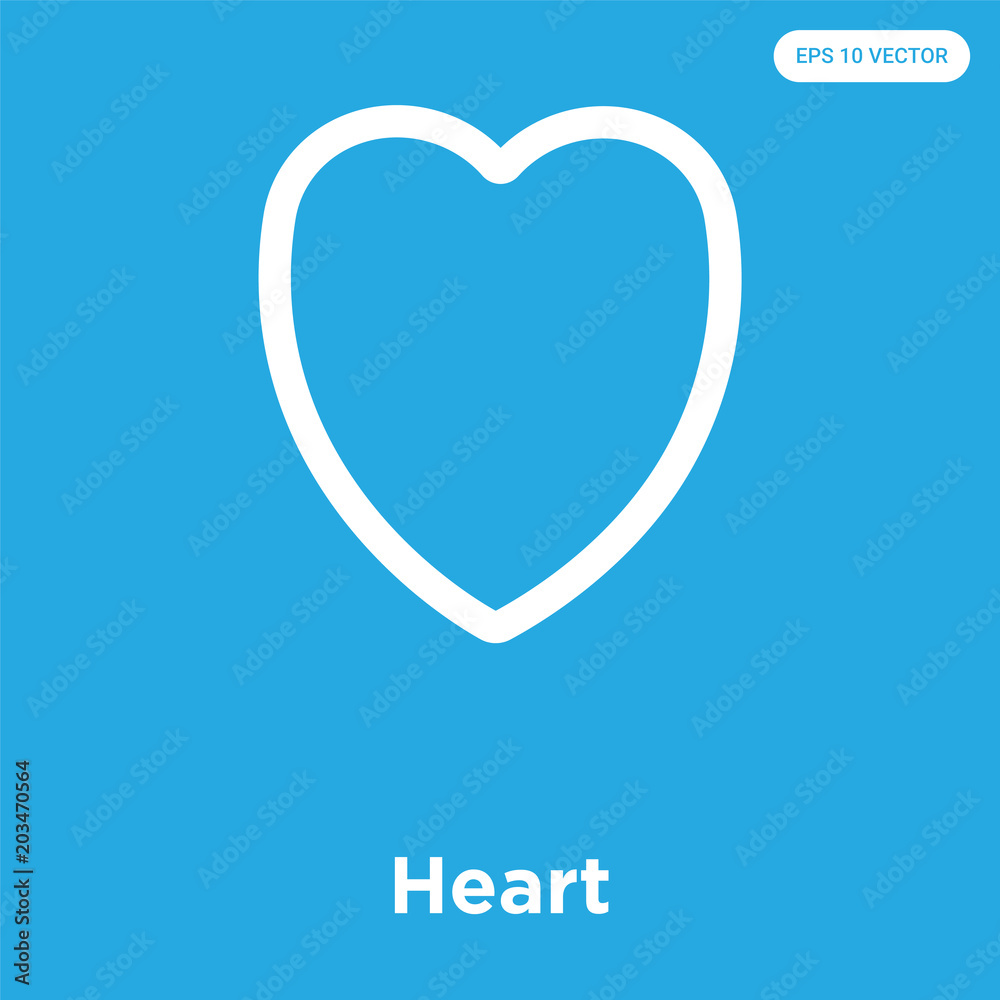 Heart icon isolated on blue background Heart icon isolated on blue background
