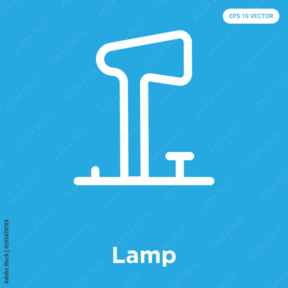 Lamp icon isolated on blue background Lamp icon isolated on blue background