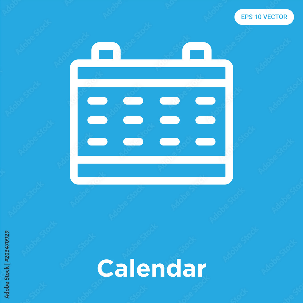 Calendar icon isolated on blue background Calendar icon isolated on blue background
