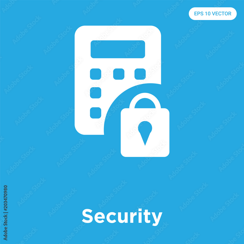 Security icon isolated on blue background Security icon isolated on blue background