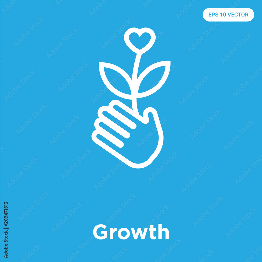 Fototapeta premium Growth icon isolated on blue background