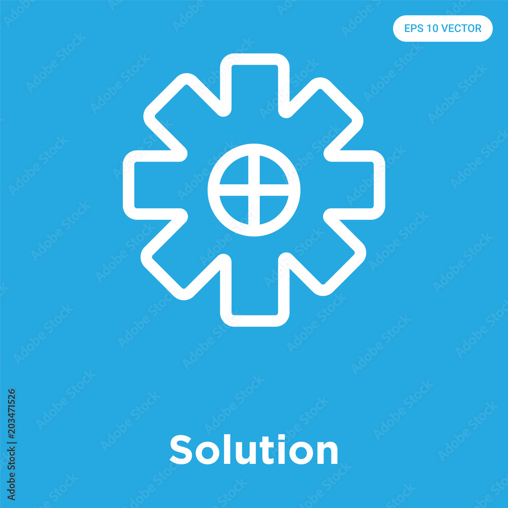Solution icon isolated on blue background Solution icon isolated on blue background