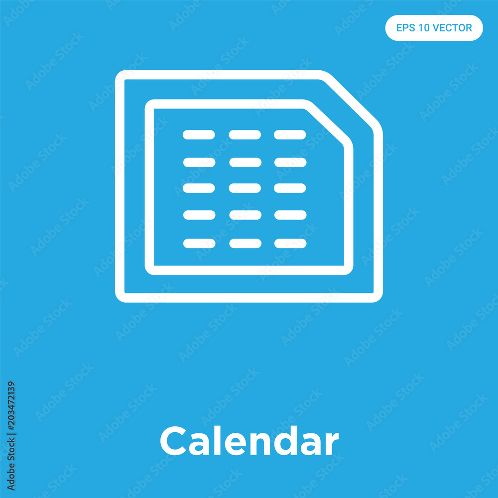 Calendar icon isolated on blue background Calendar icon isolated on blue background