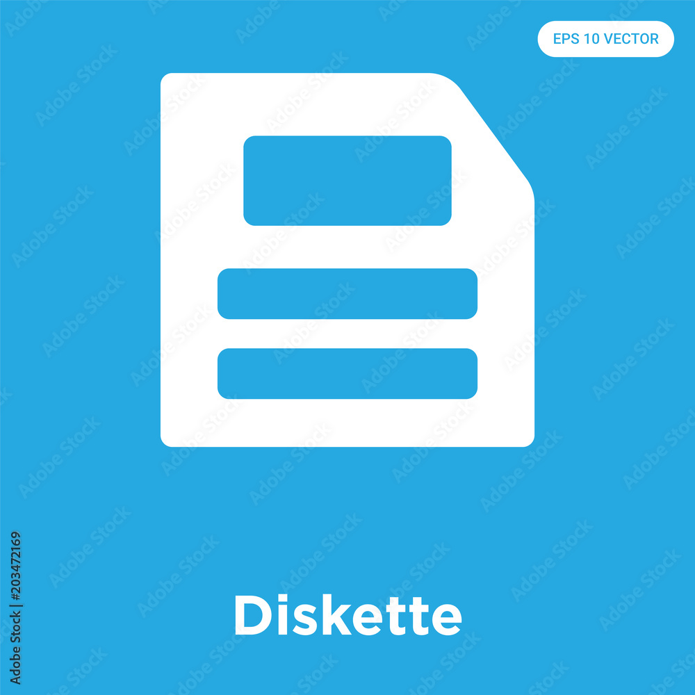 Diskette icon isolated on blue background Diskette icon isolated on blue background