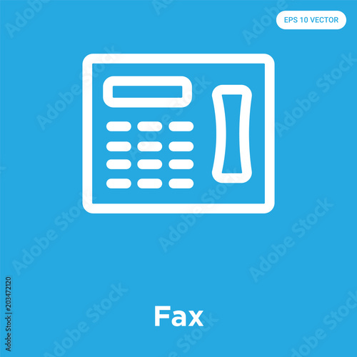 Fax icon isolated on blue background