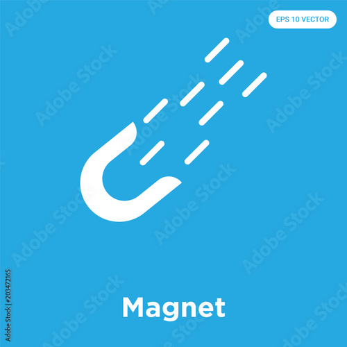 Magnet icon isolated on blue background