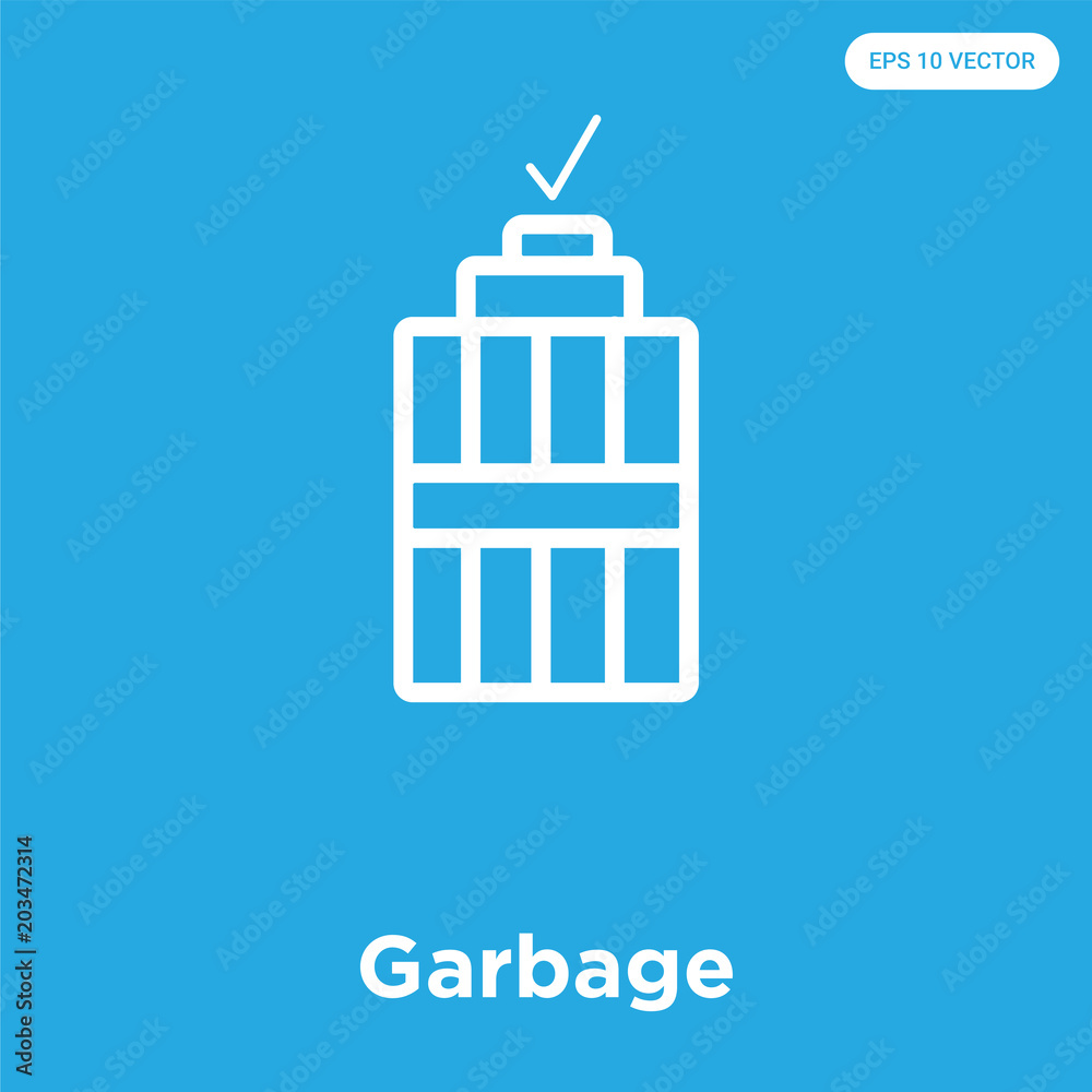 Garbage icon isolated on blue background Garbage icon isolated on blue background