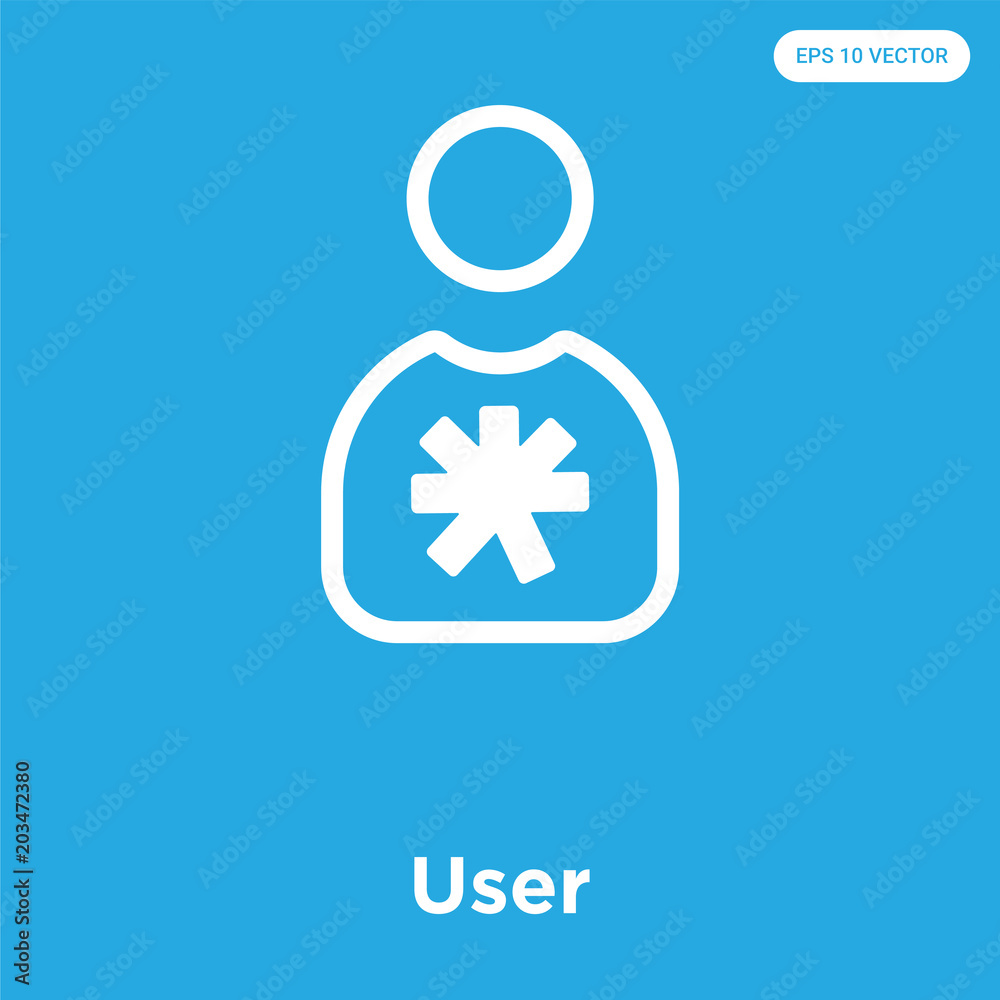 Fototapeta premium User icon isolated on blue background