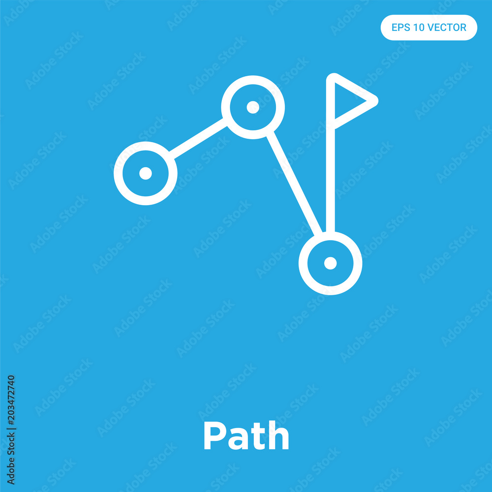 Path icon isolated on blue background