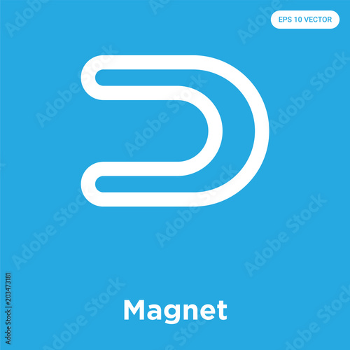 Magnet icon isolated on blue background