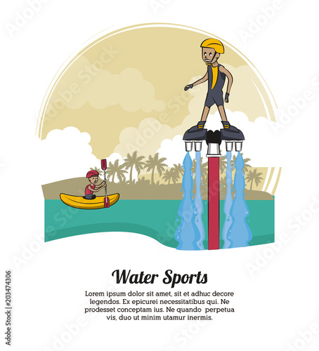 Water sports banner with information concept vector illustration graphic design