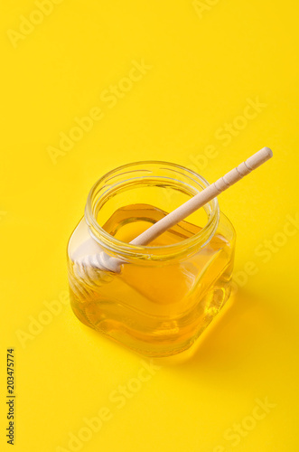 flower honey in glass jar