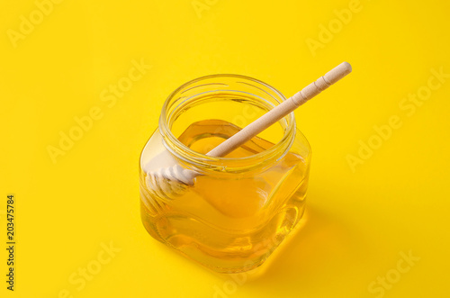 flower honey in glass jar