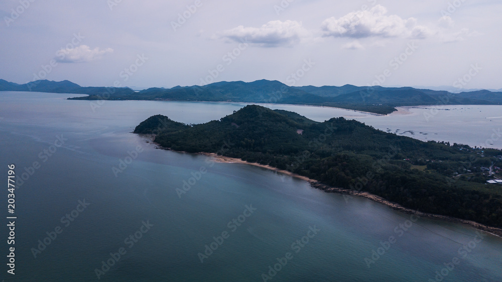 aerial view landscape of Koh Yao Noi , Krabi Thailand aerial view landscape of Koh Yao Noi , Krabi Thailand