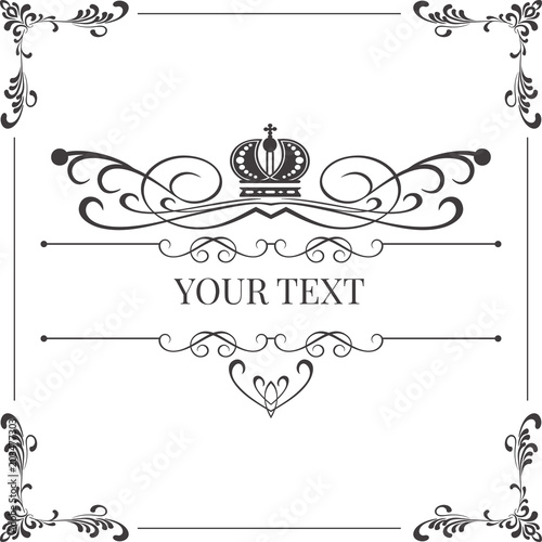 Decorative frame, style: victorian, royal, old-fashioned, Renaissance. Vector images
