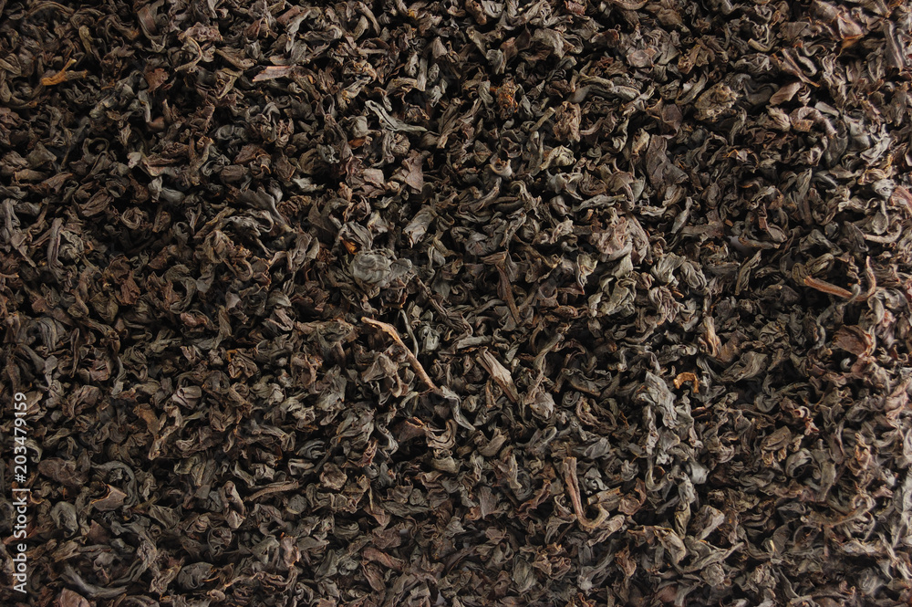 Dark Loose Leaf Tea Background, Black Golden Leaves Blend Texture Pattern Closeup Detail, Horizontal Large Detailed Textured Macro Wallpaper Dark Loose Leaf Tea Background, Black Golden Leaves Blend Texture Pattern Closeup Detail, Horizontal Large Detailed Textured Macro Wallpaper