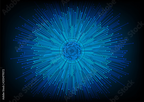 binary circuit board future technology, blue eye cyber security concept background, abstract hi speed digital internet.motion move blur. pixel vector