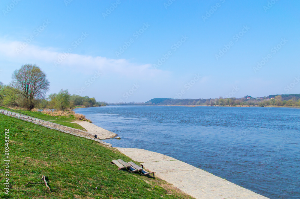 The bank of a vistula river in Kazimierz dolny, Poland. The bank of a vistula river in Kazimierz dolny, Poland.