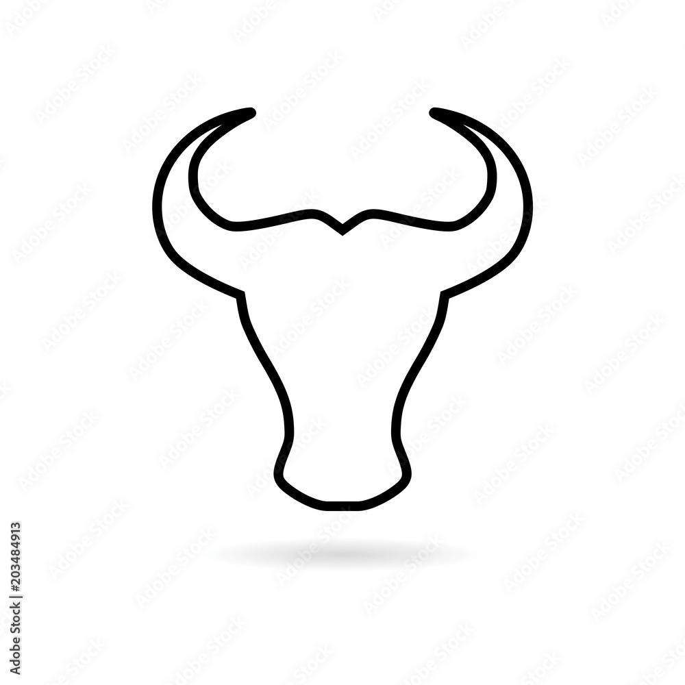 Bull head line icon