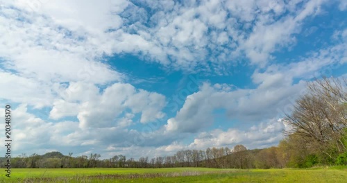 Sky and Clouds Time Lapse Video over an Open Field
