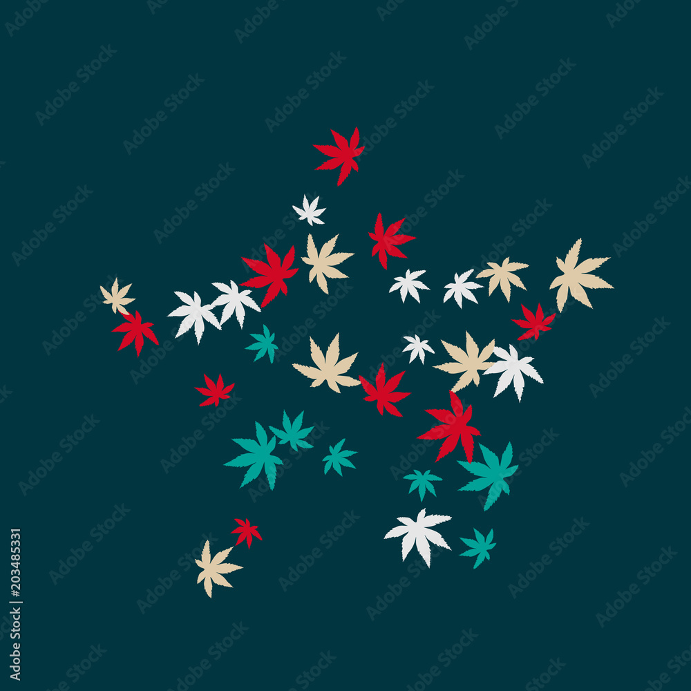 Cute vegetative pattern with simple small leaves for a greeting card or poster. Vector background for spring or summer design Cute vegetative pattern with simple small leaves for a greeting card or poster. Vector background for spring or summer design